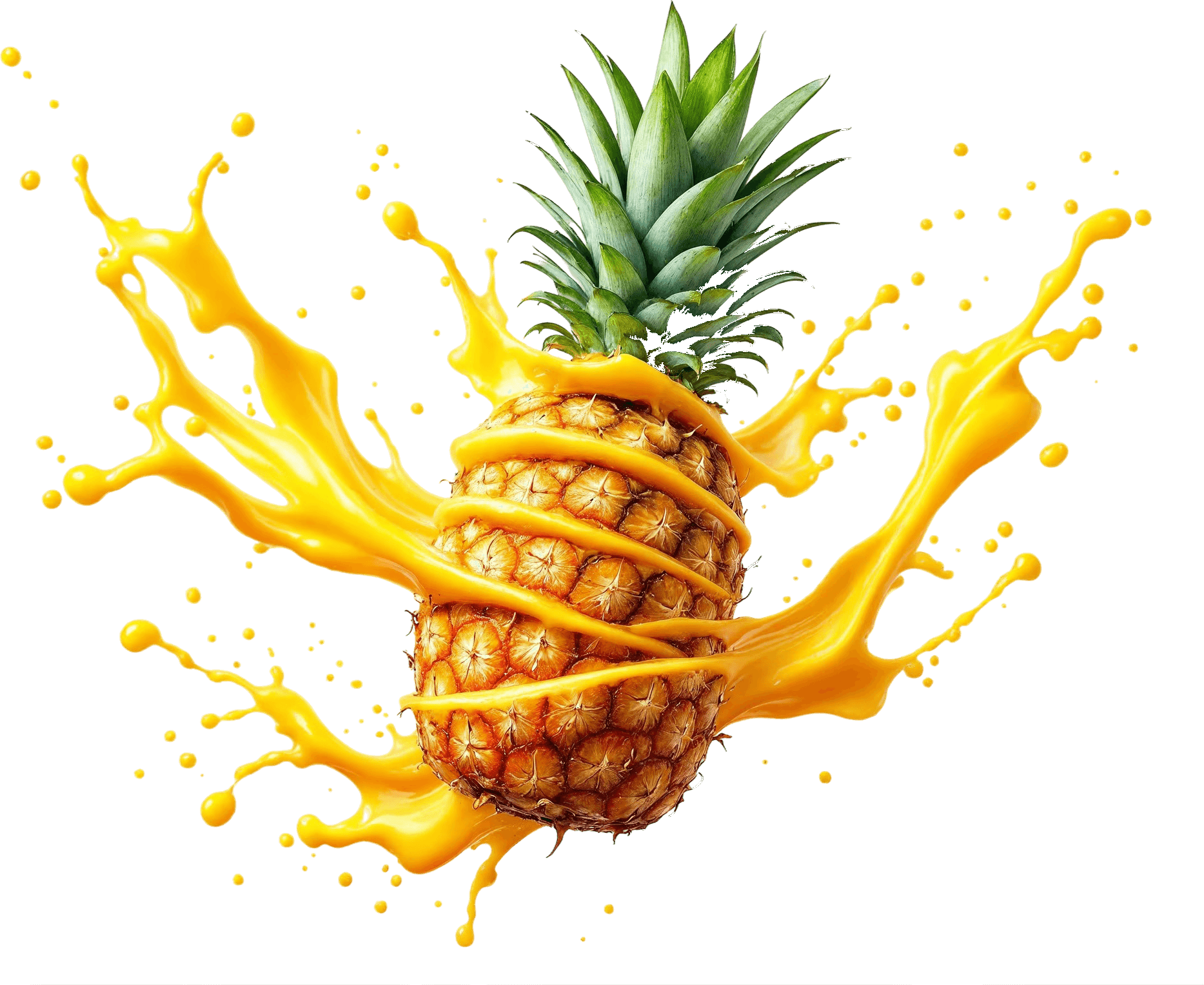 Fresh pineapple with juice splash