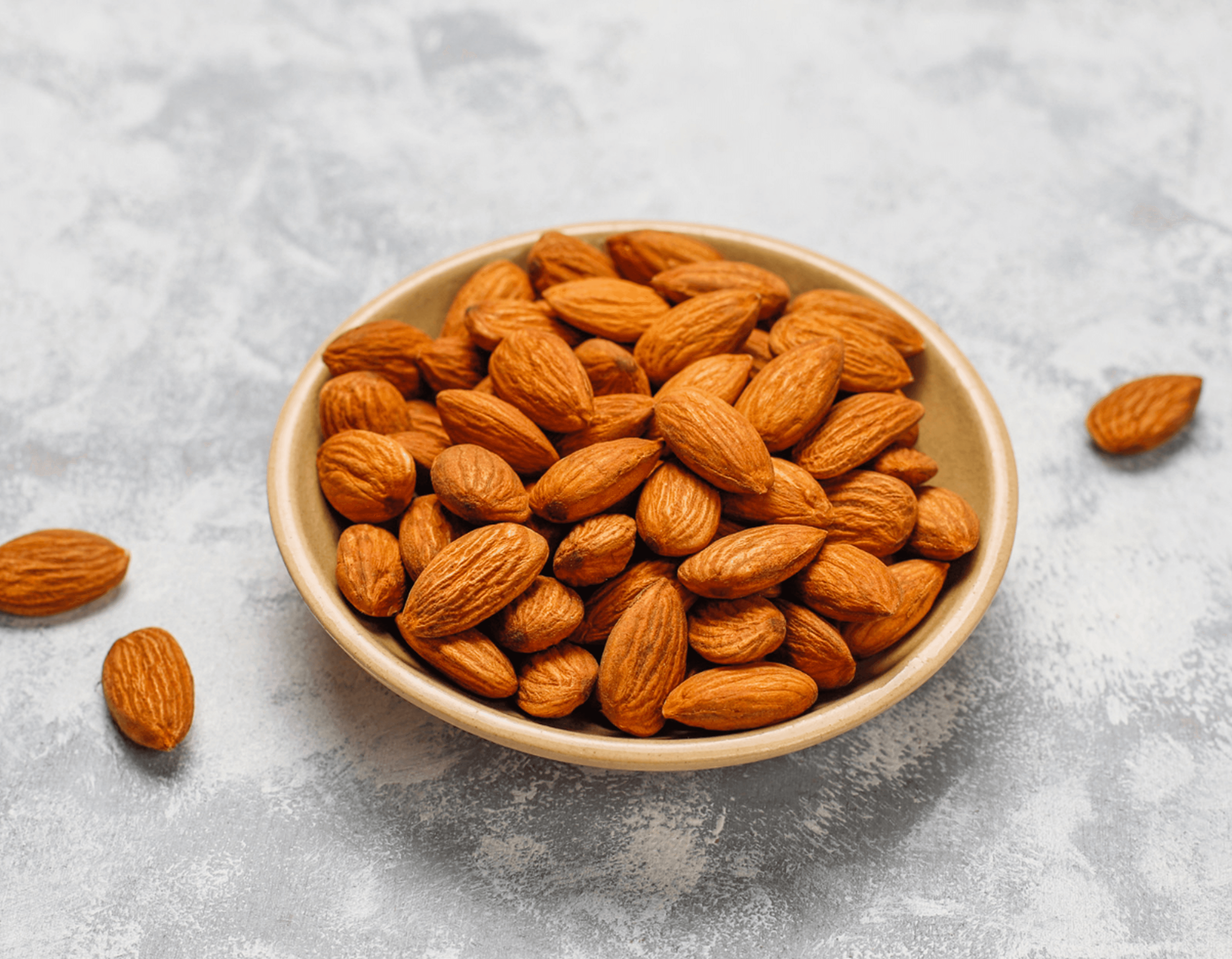 Fresh almonds arranged for commercial and hospitality supply